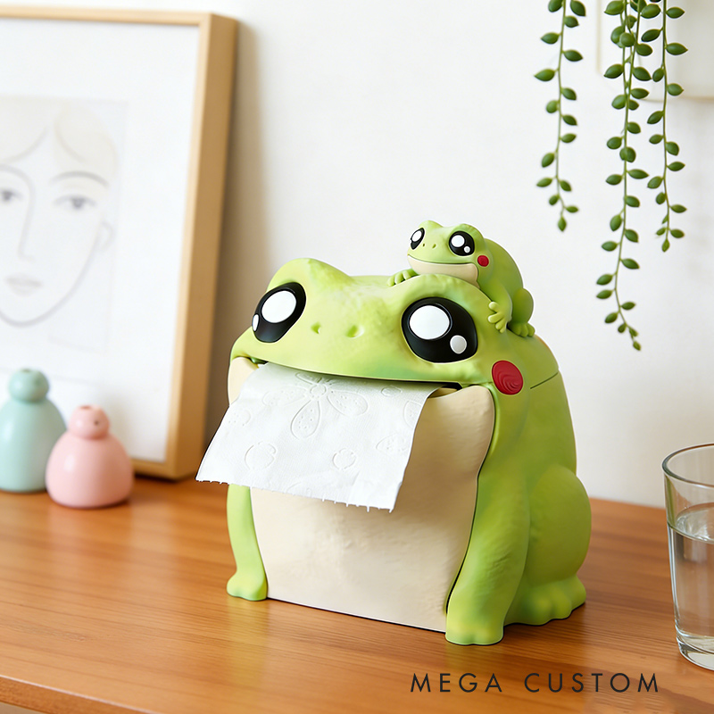 Personalized Adorable Frog Toilet Paper Dispenser 3D Printed Toilet Paper Holder for Mom Family Gift