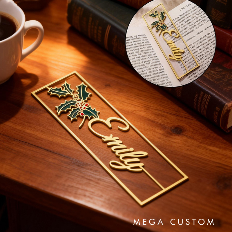 Personalized Watercolor Birth Flower Bookmark with Name Birthday Gift for Books Lover Reader Bookish