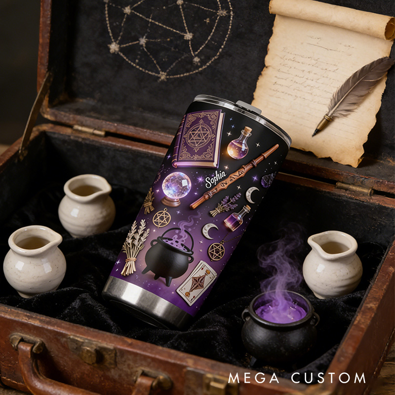 Personalized 2D Flat Mystical Potion 20oz Tumbler Custom Magic Witch Themed Tumbler for Magic Lovers