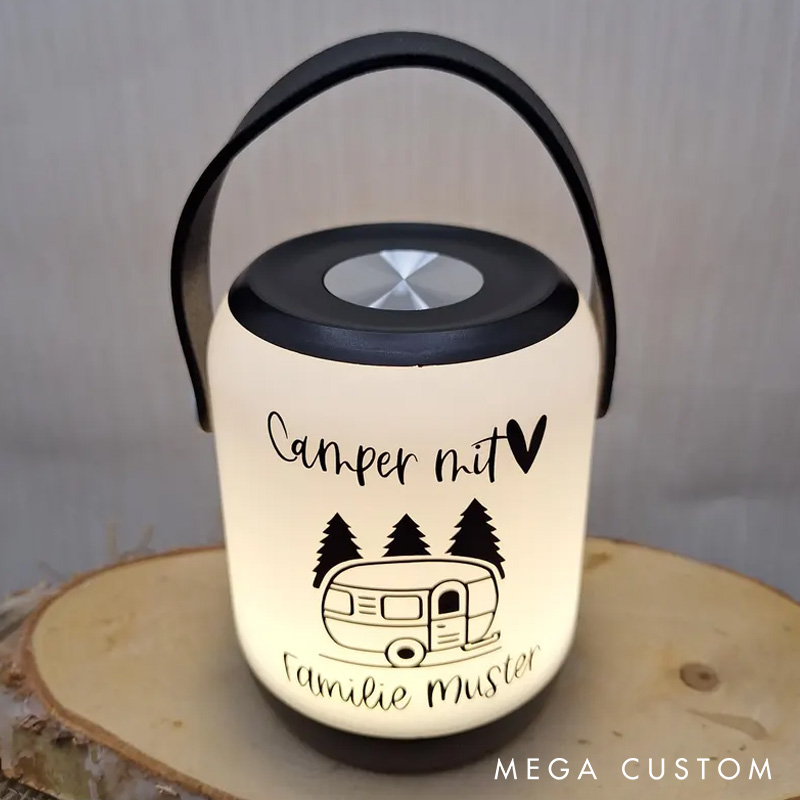 Personalized Table Lamp for Motorhome Caravan Custom LED Camping Lamp Gifts for Outdoor Adventure Enthusiasts