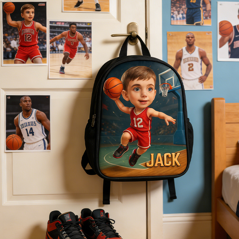 Personalized Basketball Backpack with Custom Name for Kids Who Love the Game 