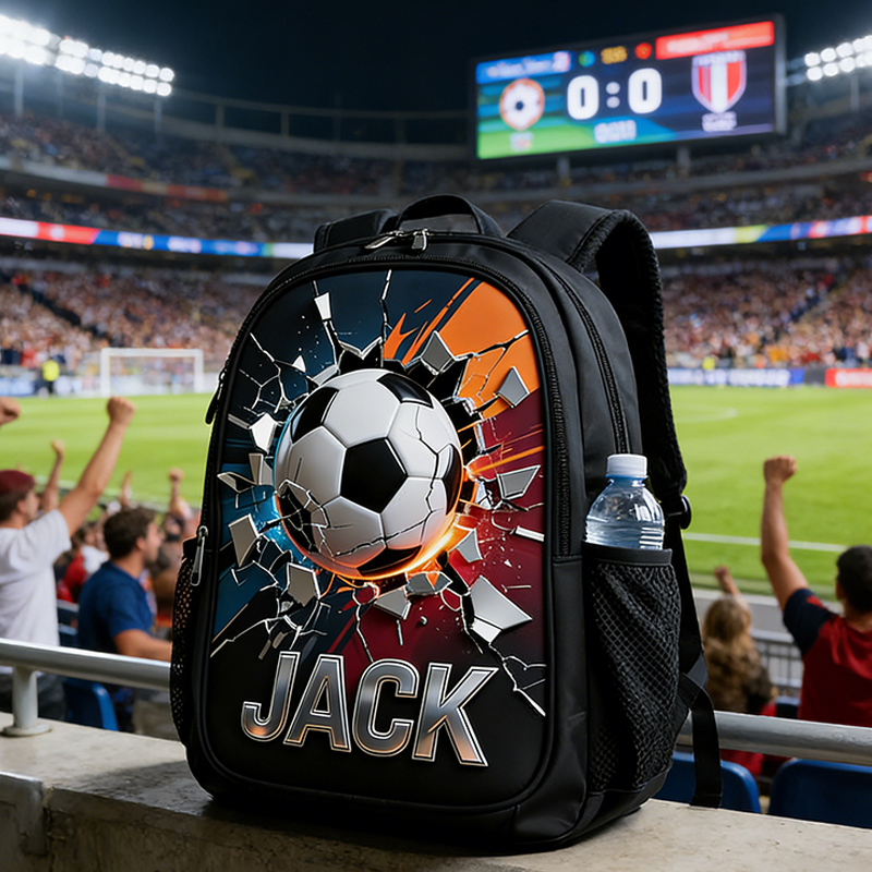 Personalized Soccer Explosion Backpack with Custom Name for Soccer Enthusiasts 