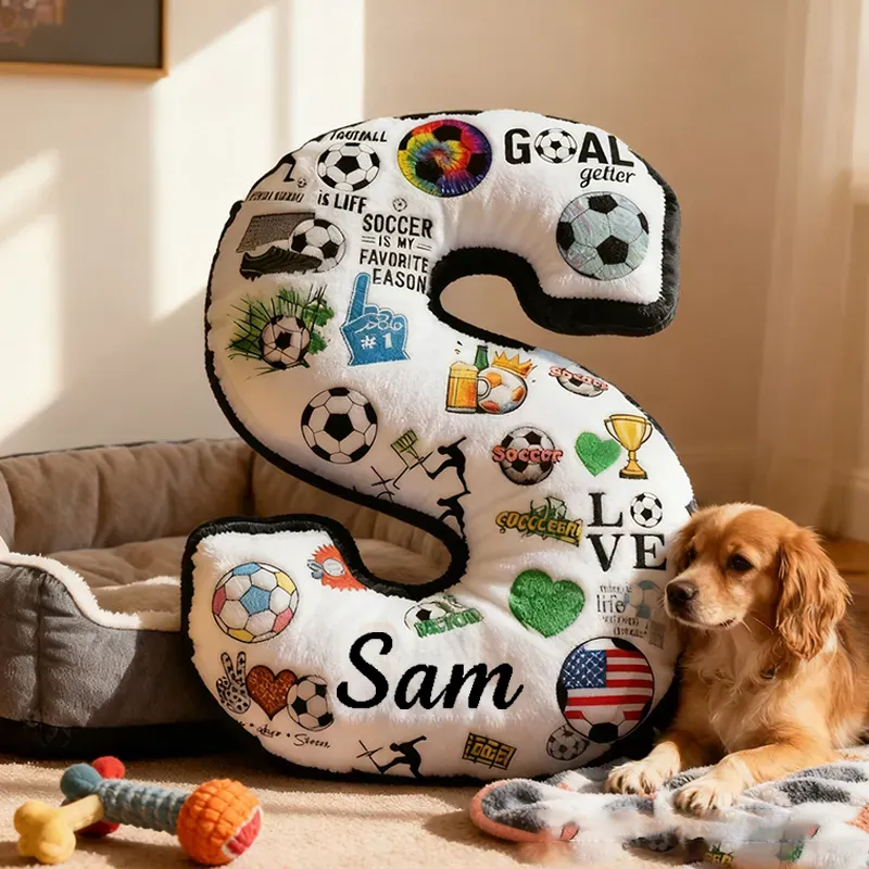 Personalized Soccer Themed Letter with Your Initial and Name for Soccer Enthusiasts