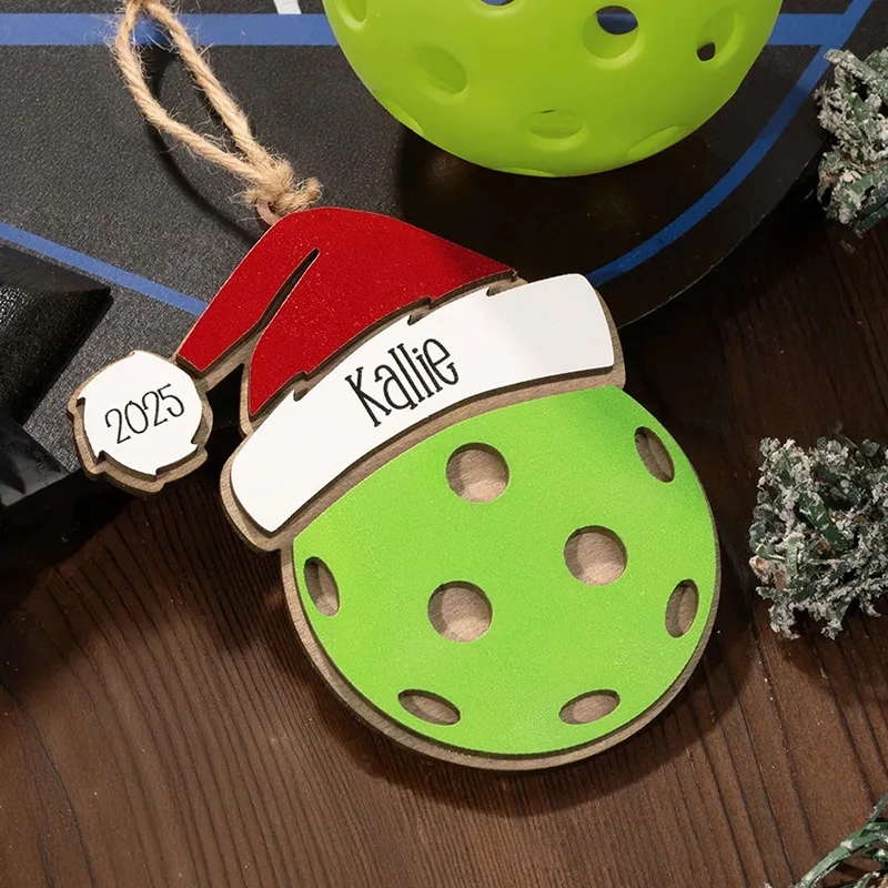 Personalized Sports with Santa Hat Christmas Ornament with Custom Name and Year for Christmas Gifts