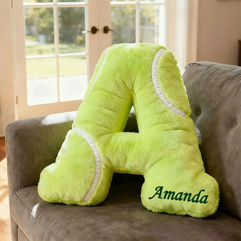 Personalized Graphic3DPrint Tennis Letter Pillow with Custom Name for Sports Lovers