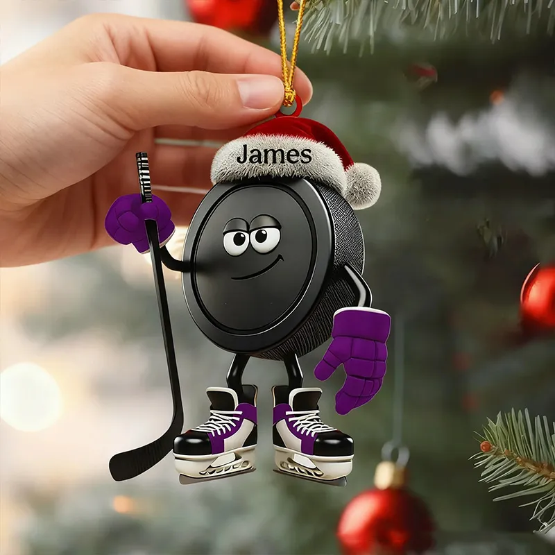 Personalized Hockey Ornaments to Celebrate the Holidays with Custom Name