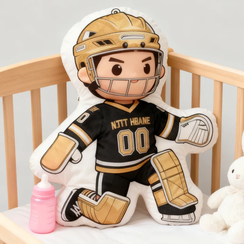 Personalized Ice Hockey Goalie Pillow with Custom Name and Number Perfect for Hockey Fans