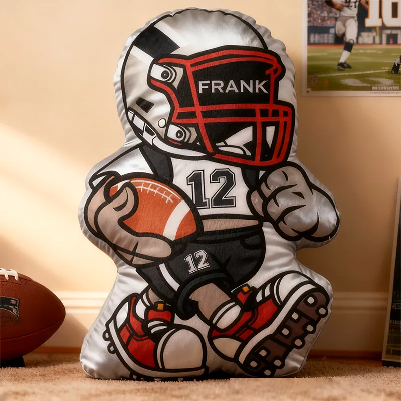 Personalized Football Player Pillow with Custom Name and Number Design