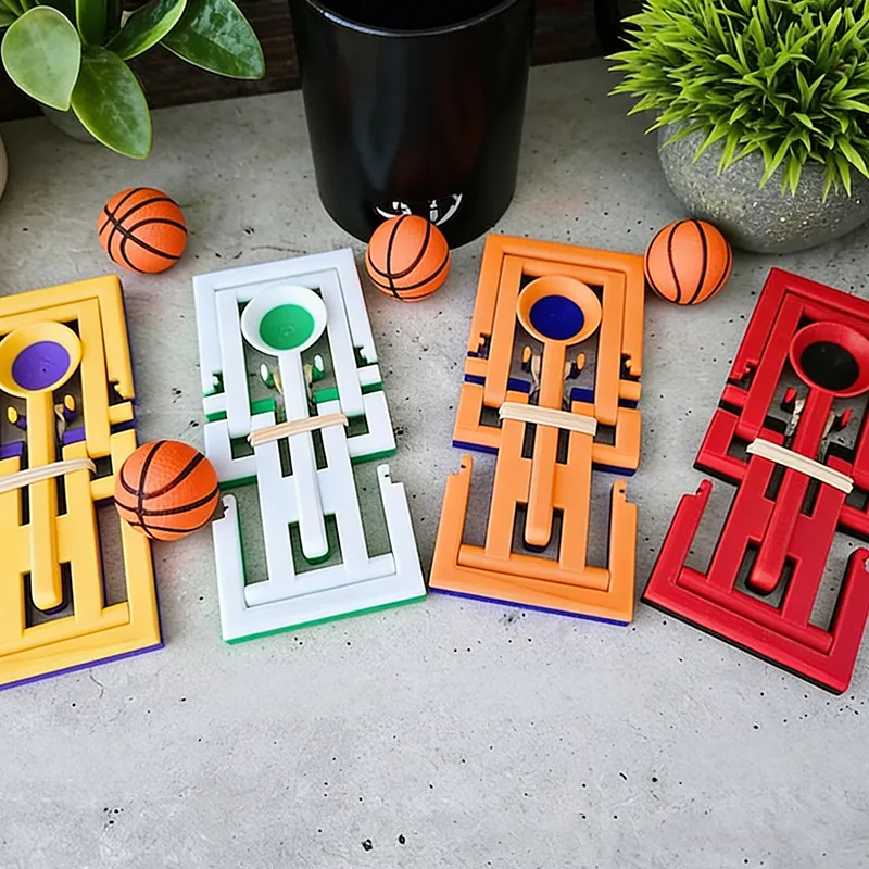 Personalized Desktop Basketball Catapult Game Set with Custom Colors for Endless Fun