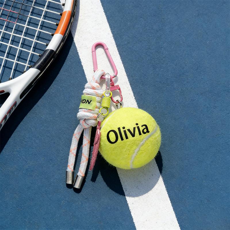 Personalized Tennis Ball Keychain with Name Bag Charm Christmas Birthday Team Gift for Coach Tennis Lovers Teammates