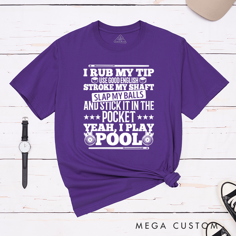 Personalized Pool T-Shirts with Custom Your Name on Your Sleeve - Funny Pool Lover Gift 