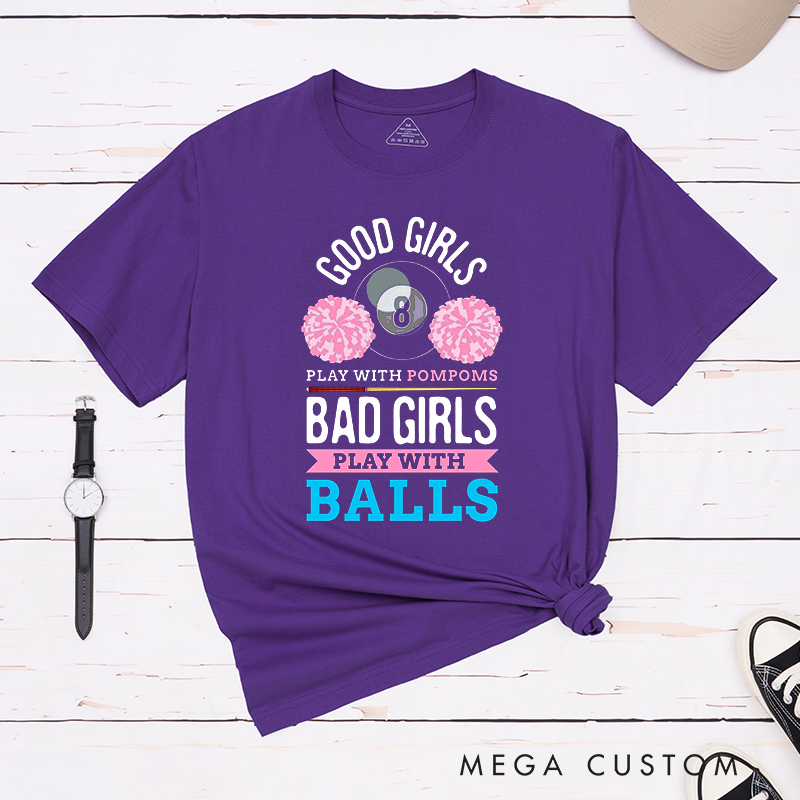 Personalized Pool T-Shirt with Your Name on the Sleeve for Bold Girls