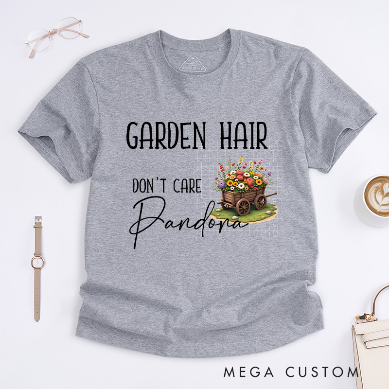 Personalized Garden Hair Don't Care Classic T-Shirts Plant Lover Shirt Plant Lover Gift Gardening Shirt Gardener Gift Garden Tee Shirt