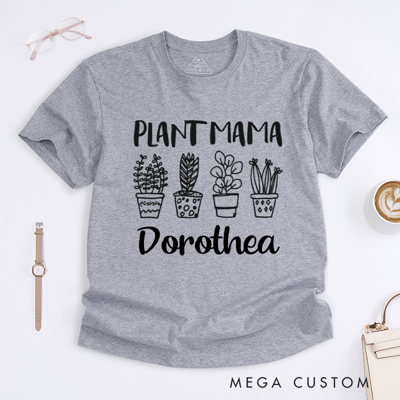 Personalized Plant Mama Classic T-Shirts Crazy Plant Lady Shirt Plant Shirt Plant Lover Gift Mother's Day Gift Gardening Shirt Gardener Gift