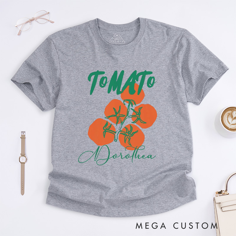 Personalized Tomato Classic T-Shirts Gardener Lover Shirt with Name Farmers Market Tee Gardening Shirt Garden Gift for Gardener Gift