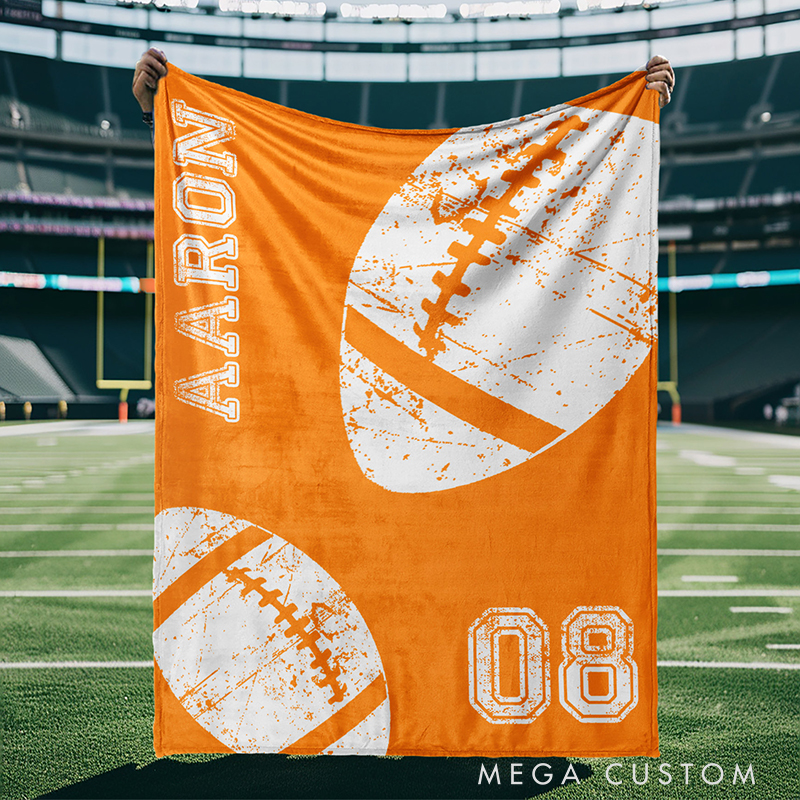Personalized Athletic Blanket Distressed Baseball Design with Custom Name and Number  
