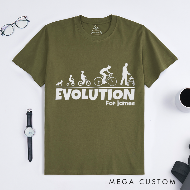 Personalized Evolution Cycling T-Shirt with a Creative Evolution for Outdoor Adventures Riding Cycling Biking Enthusiasts