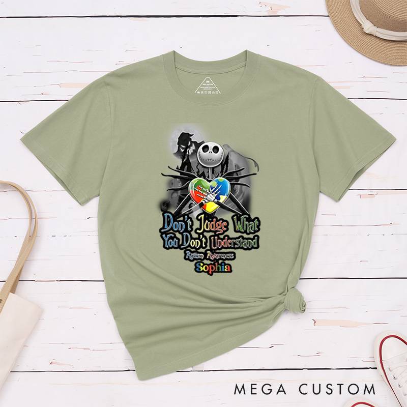 Personalized Don’t Judge What You Don’t Understand T-shirt Halloween Gift Autism Awareness Gift