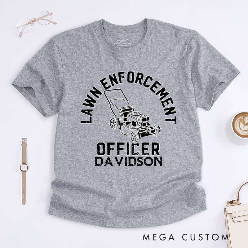 Personalized Lawn Enforcement Officer Classic T-Shirts Gardener Shirt Lawn Tee Aesthetic Shirt Gift for Garden Lovers