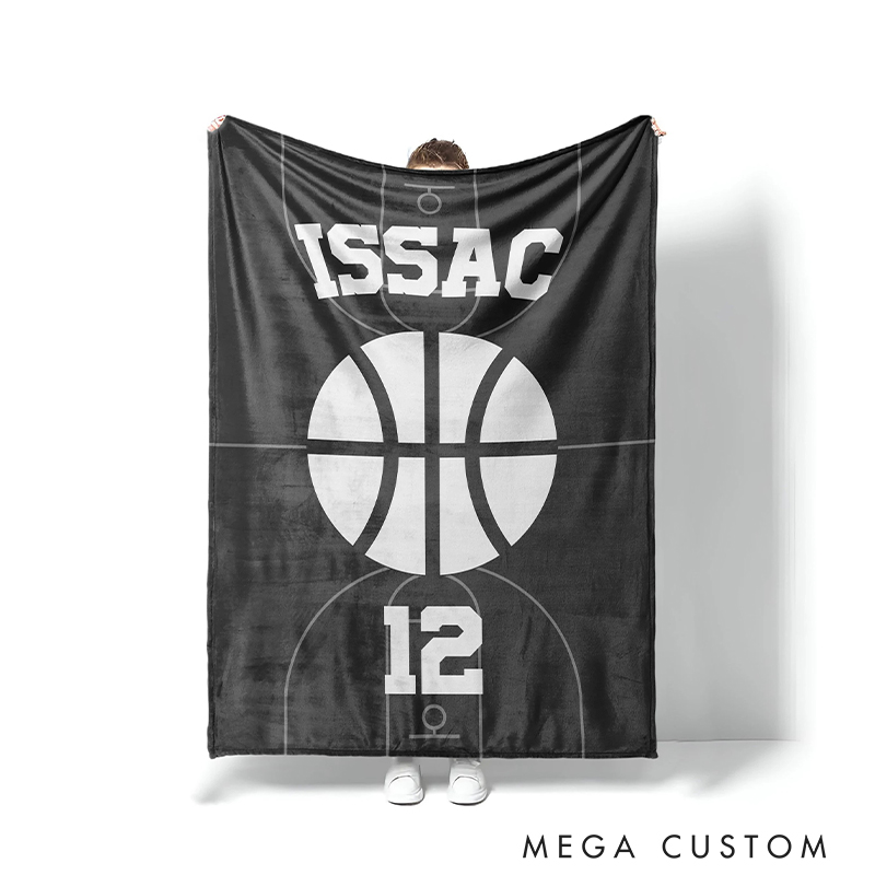  Personalized Athlete Blanket Customizable Name and Sport Graphic 