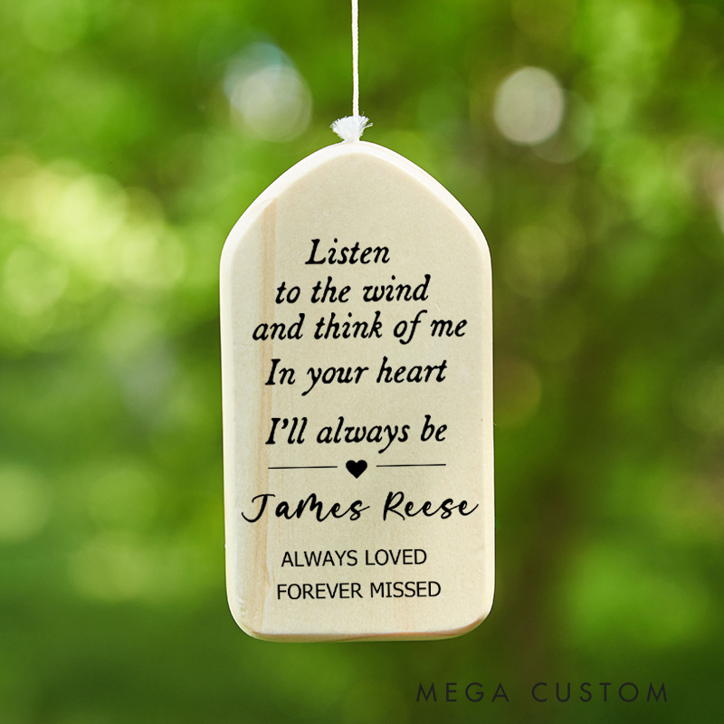Personalized Wind Chime Memorial Tribute In Memory Sympathy Gift for Loved Ones Loss of Mother Father Condolence Remembrance 33.46 Inch/25.6Inch