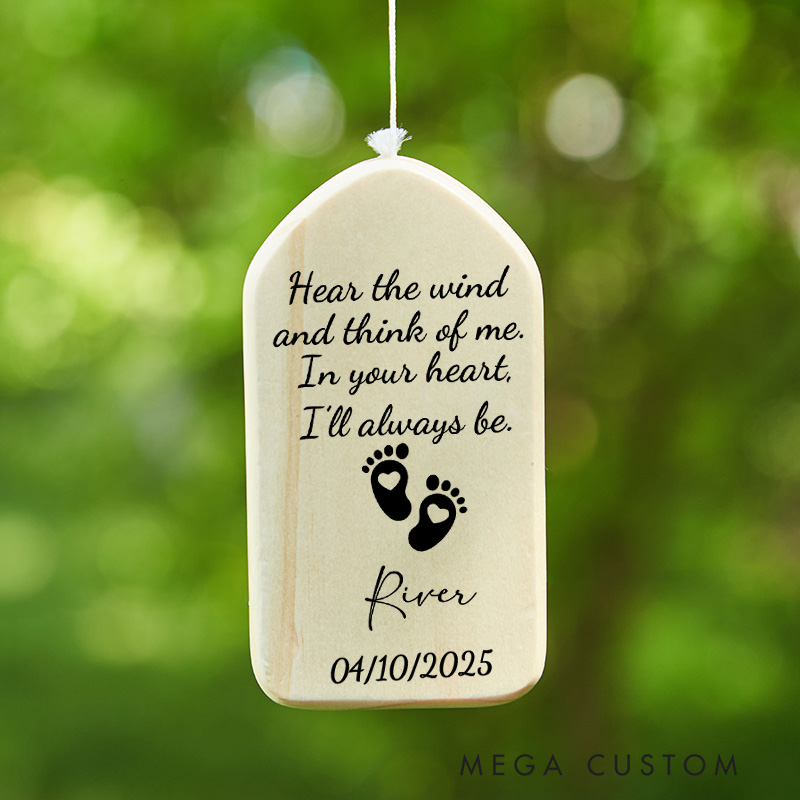 Personalized Memorial Wind Chimes for Infant Loss Sympathy Gift for Miscarriage Pregnancy Loss and Angel Baby Keepsake Bereavement Gift