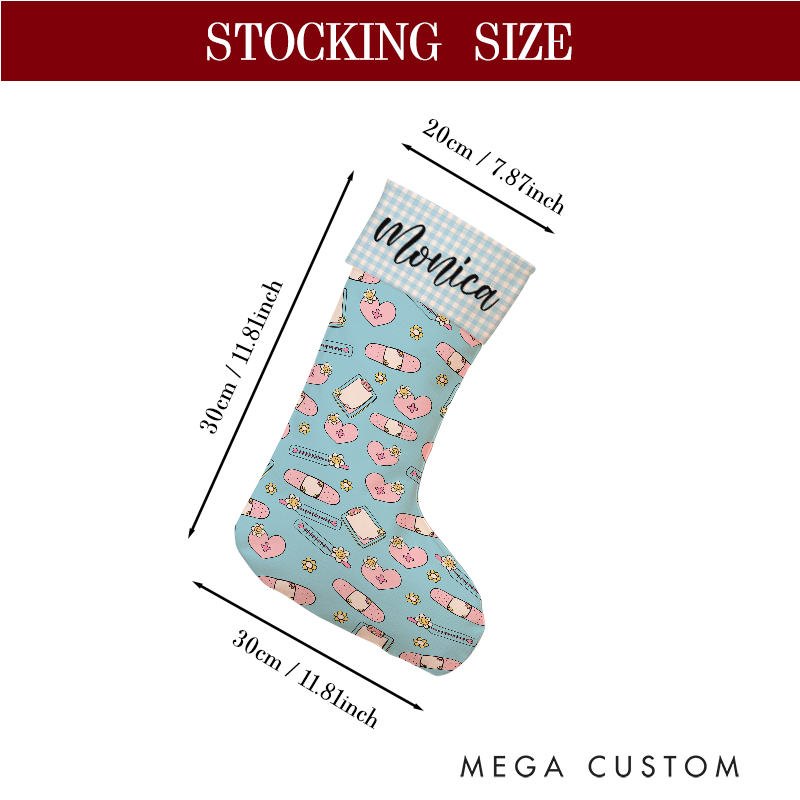 Personalized Nurse Themed Christmas Stocking