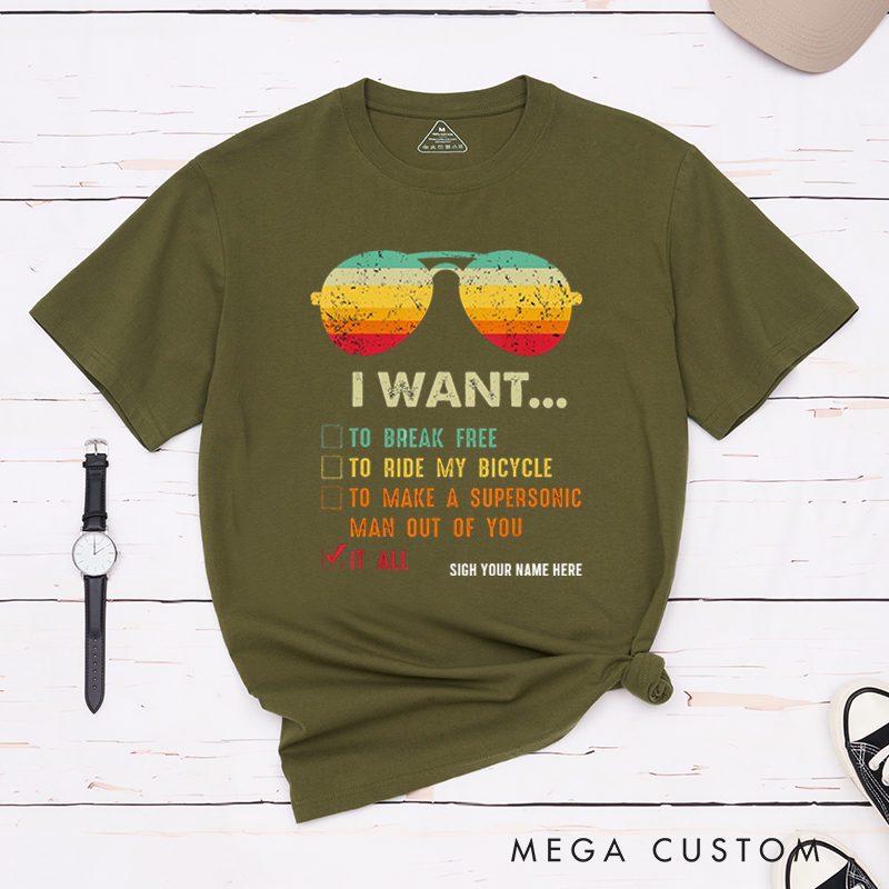 Personalized Retro Sunglasses Graphic T-Shirt Music and Adventure Lovers for Outdoor Adventures Riding Cycling Biking Enthusiasts