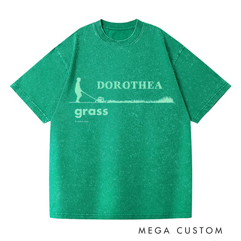 Personalized Grass Men's Washed T-Shirts Men's Tee Shirt Garden Shirt Gardening Lover Shirt Gift For Dad Gardener Shirt Gift