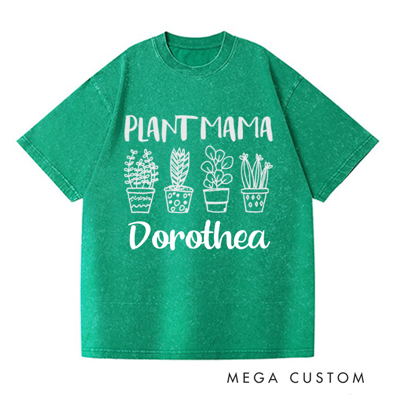 Personalized Plant Mama Washed T-Shirts Crazy Plant Lady Shirt Plant Shirt Plant Lover Gift Mother's Day Gift Gardening Shirt Gardener Shirt