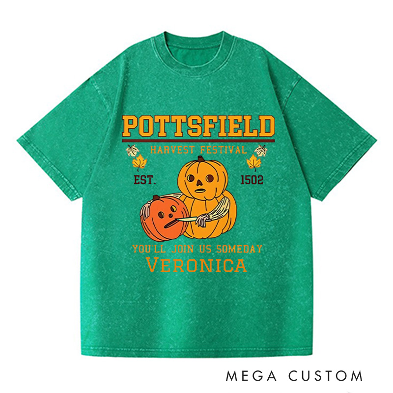 Personalized Pottsfield Harvest Festival Washed T-Shirts Pumpkin Carver Shirt You'll Join Us Someday Shirt Gardening Shirt Halloween Shirt