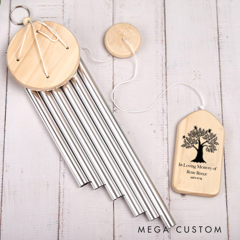 Personalized Memorial Wind Chimes Dove Sympathy Wind Chimes for Loss of Love one Bereavement Gift Remembrance Chime Memorial Gift 