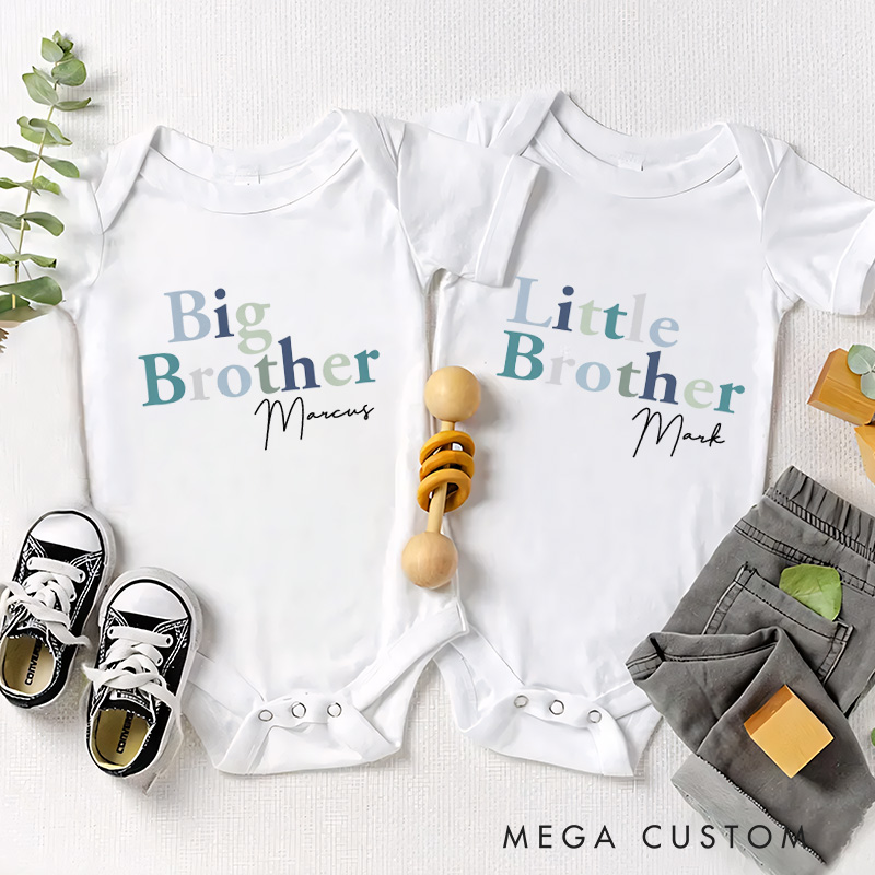 Personalized Big Brother Baby Twin Onesie New Brother Gift Newborn Gift