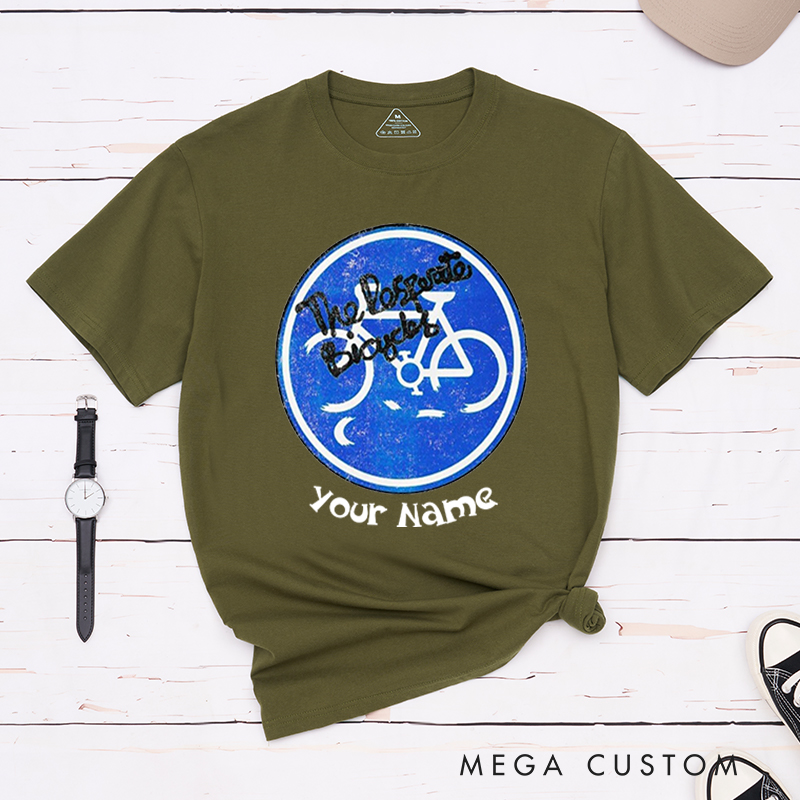 Personalized Retro Bicycle T-Shirt with a Vintage Circular Bicycle for Outdoor Adventures Riding Cycling Biking Enthusiasts