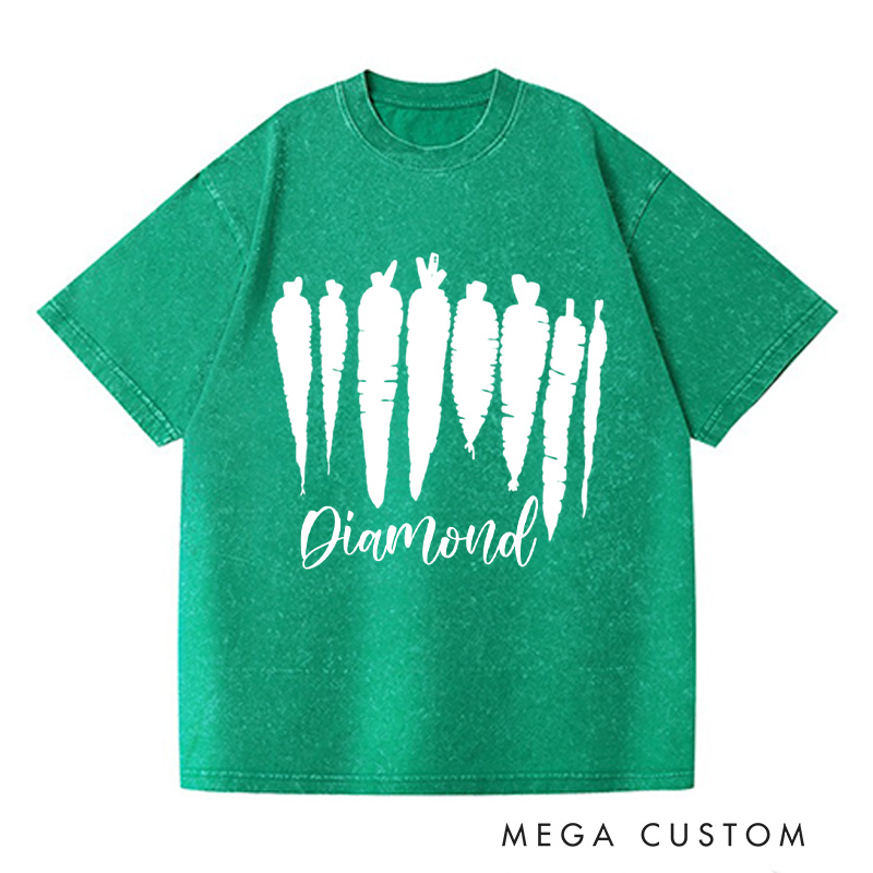 Personalized Carrot Washed T-Shirts Food Shirt Vegetable Shirt Foodie Gift Gardening Gift Farmer Gift Plant Lover Gift