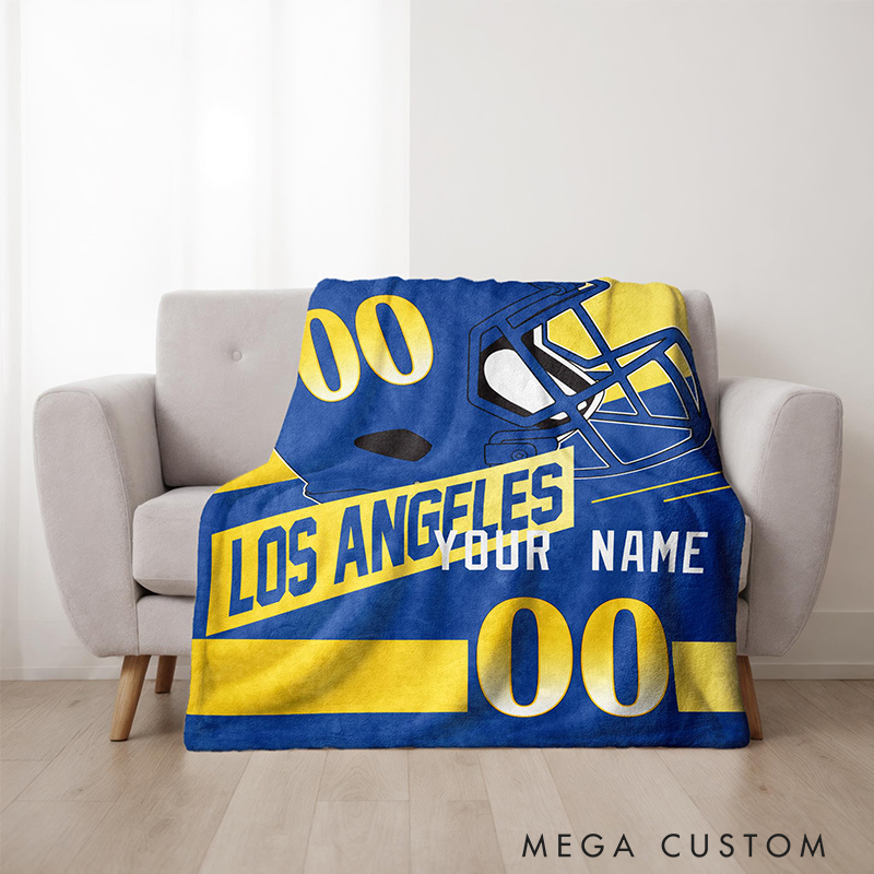 Personalized Football Blanket Custom Name and Number for Game Day Enthusiasts  