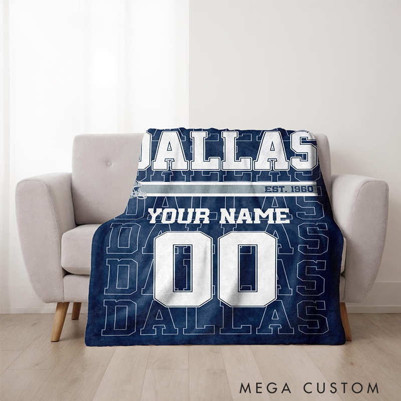 Personalized Football Game Day Blanket with Iconic Team Details 