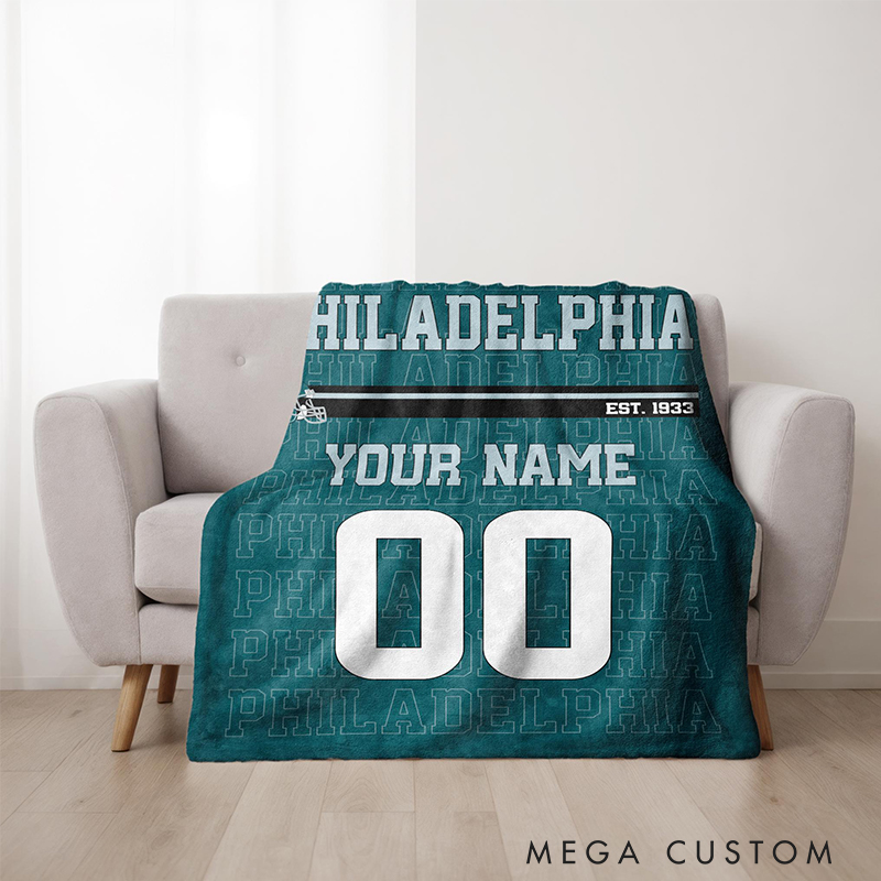  Personalized Fan Gear Football Blanket Featuring Your Team and Details 
