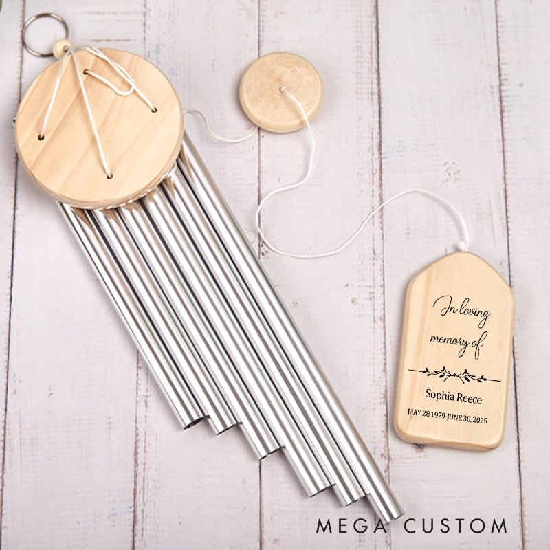 Personalized Wind Chime Memorial Deep Tone Wind Chimes in Loving Memory of Mother Father or Loved One Bereavement Gifts Funeral Gifts