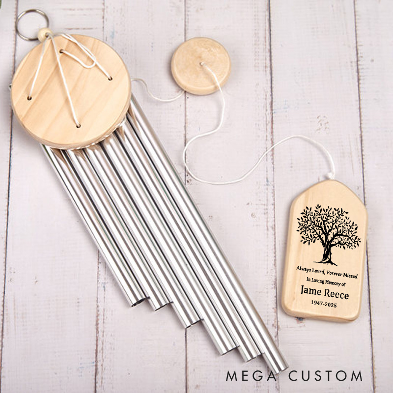 Personalized Tree of Life Memorial Wind Chime Custom Name Sympathy Wind Chime for Loss of Loved One Grieving Bereavement Gift Celebration of Life Gift
