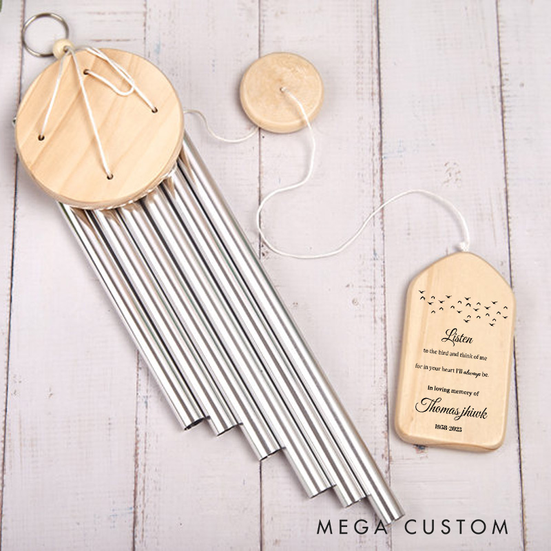 Personalized Memorial Wind Chimes for Loss of Loved One Sympathy Gifts Bereavement Gifts Listen to the Wind Wind Chimes Garden Patio 