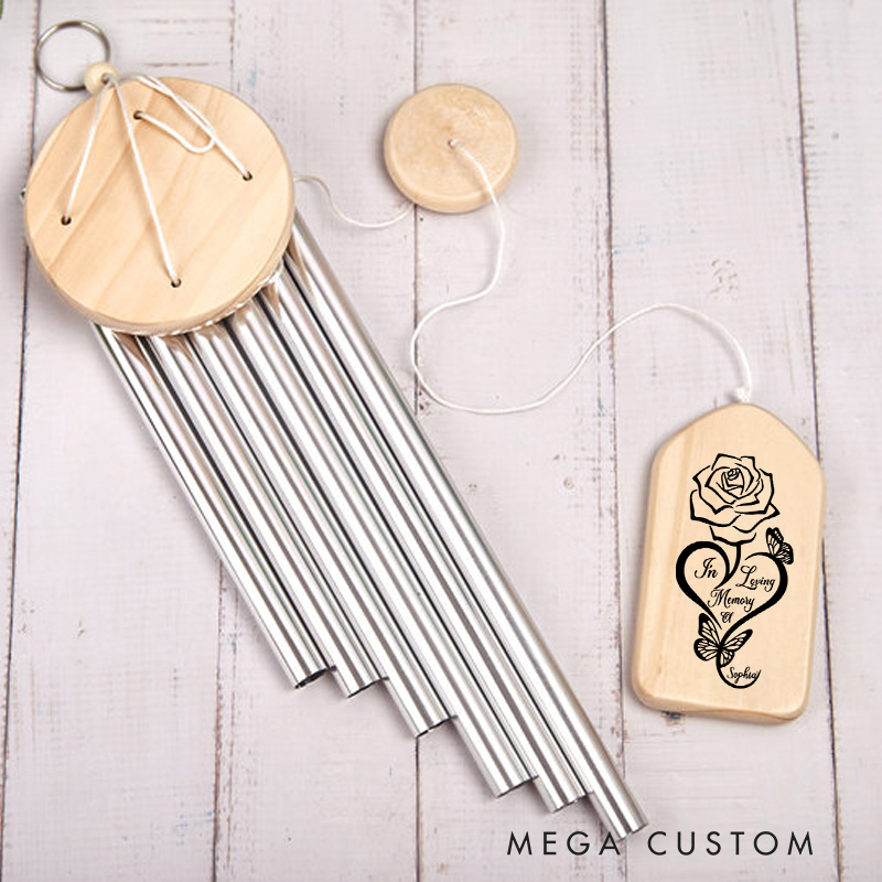 Personalized Wind Chime for Heavenly Dad Listen to The Wind Chimes Sympathy Memorial Gifts for Loss of Loved One Remembrance Gifts