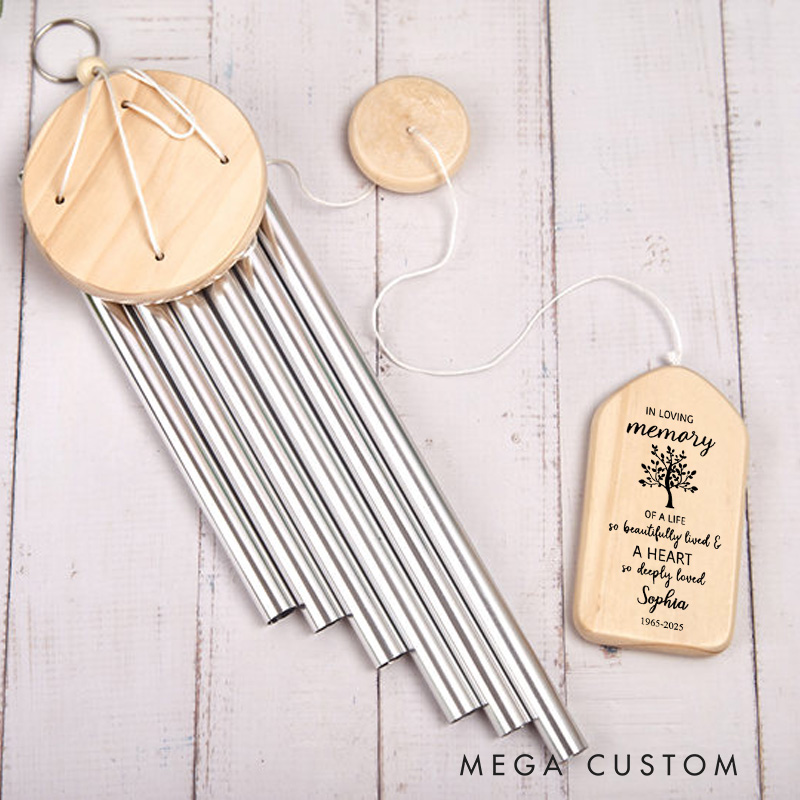 Personalized Memorial Wind Chime Sympathy Wind Chime Gift Custom Photo Tribute Wind Chime Bereavement Gift Funeral Gift 