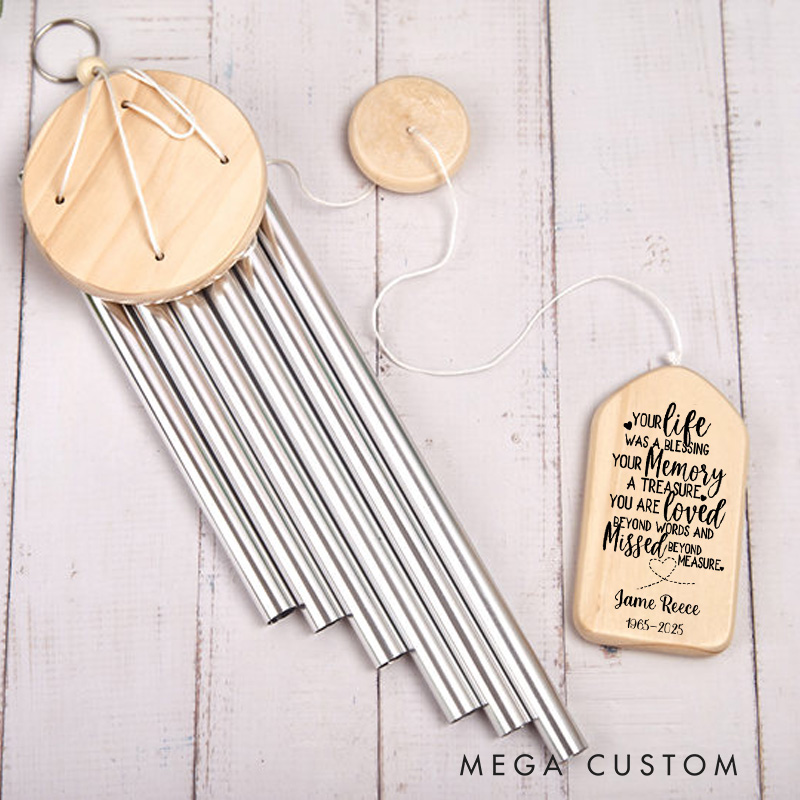 Personalized Memorial Wind Chimes Remembrance Wind Chimes In Memory of a Loved One Sympathy Gifts Large Deep Tone Bereavement Wind Chimes for Outdoors