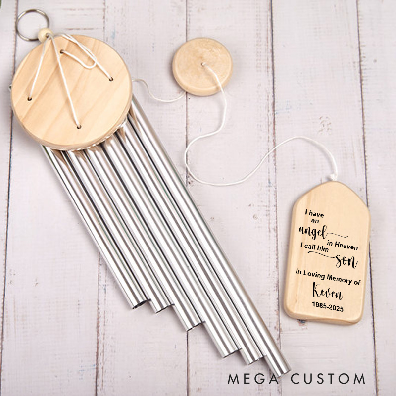Personalized Memorial Wind Chime Son Sympathy Wind Chime Loss of Son Gift Custom Funeral Gift Loss of Loved One Bereavement Funeral Gift