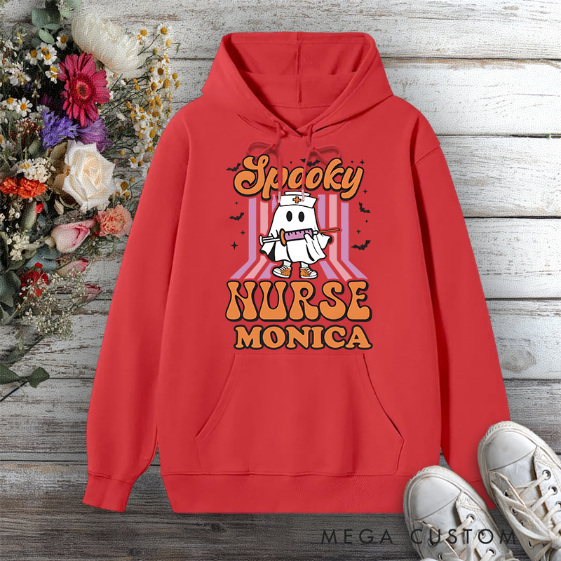 Personalized Hoodies for Nurse Spooky Nurse Design Hoodies