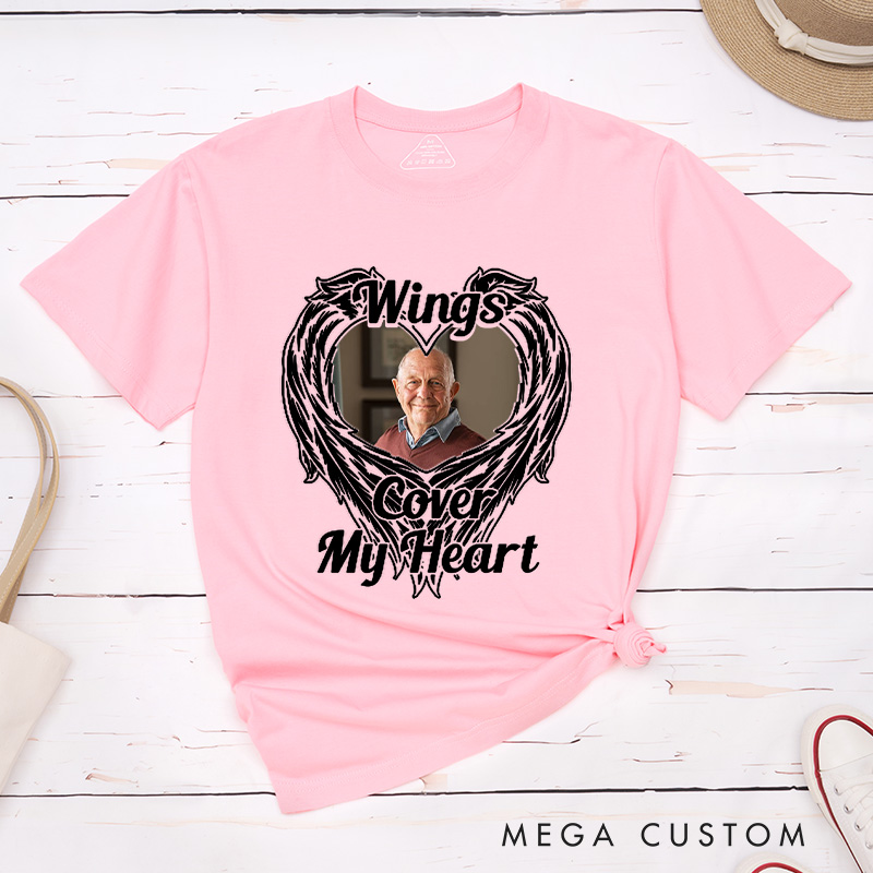 Personalized Memorial Photo Shirt Custom Funeral Photo Shirt Remembrance Shirt Sympathy T-Shirt for Loss of Mother Father or Loved One Condolence Gift