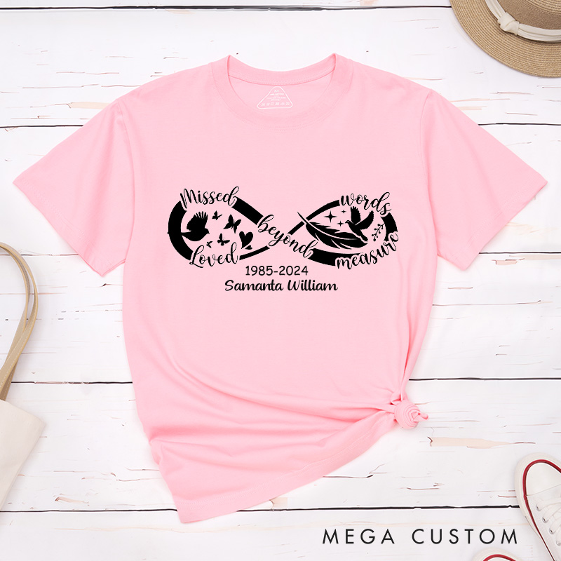 Personalized Memorial Shirt in Loving Memory Shirt Rest in Peace Shirt Funeral Shirt Custom Memorial Shirt Rip Shirt Infinity Love Shirt Funeral Gift