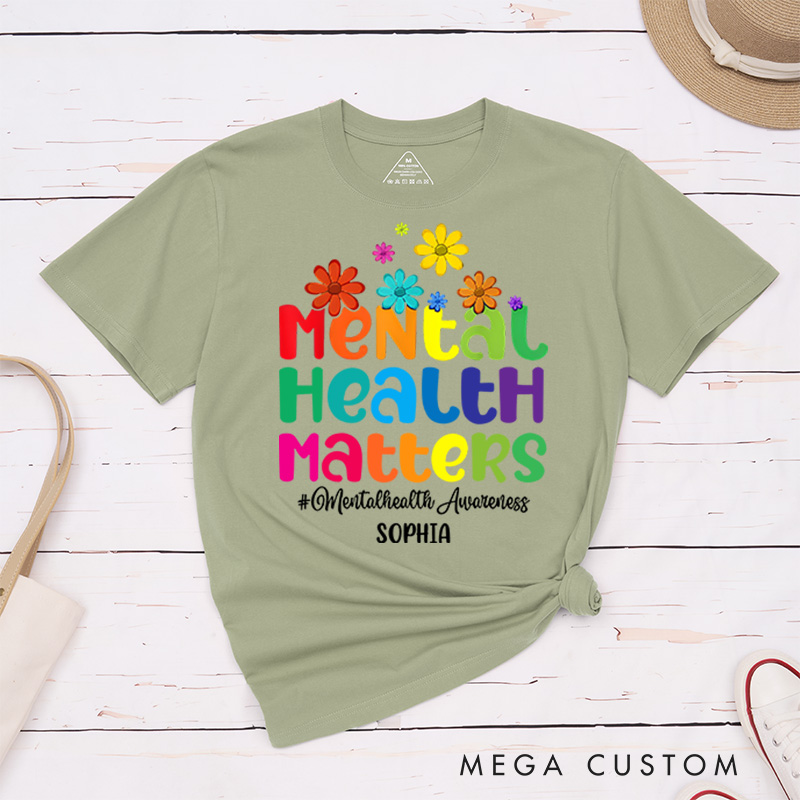 Personalized Mental Health Matters Cute Mental Health Awareness Warrior T-Shirt