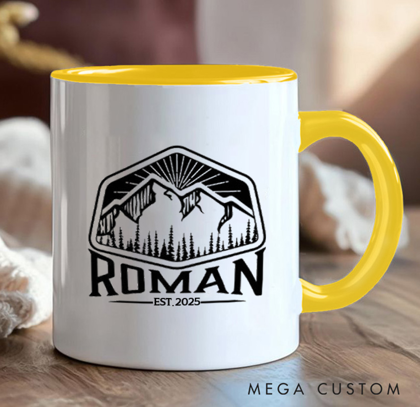 Personalized Campfire Mug Mountain Adventurers Camping Hiking Mug Gift for Outdoors Nature Lovers